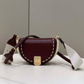 Fendi 8BT346 Moonlight Shoulder Saddle Leather Wine Red - Default Title - View 1