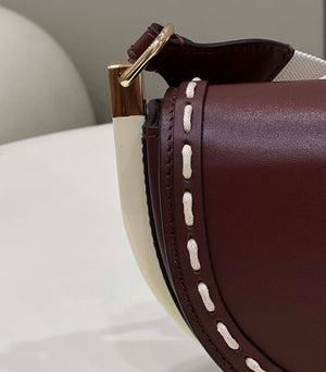 Fendi 8BT346 Moonlight Shoulder Saddle Leather Wine Red - Default Title - View 5