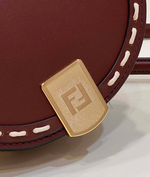 Fendi 8BT346 Moonlight Shoulder Saddle Leather Wine Red - Default Title - View 7