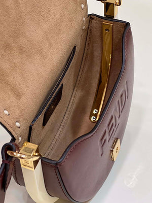 Fendi 8BT346 Moonlight Shoulder Saddle Leather Wine Red - Default Title - View 8