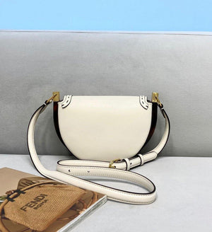 Fendi 8BT346 Moonlight Shoulder White Leather Bag - Voguebags