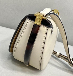 Fendi 8BT346 Moonlight Shoulder White Leather Bag - Voguebags