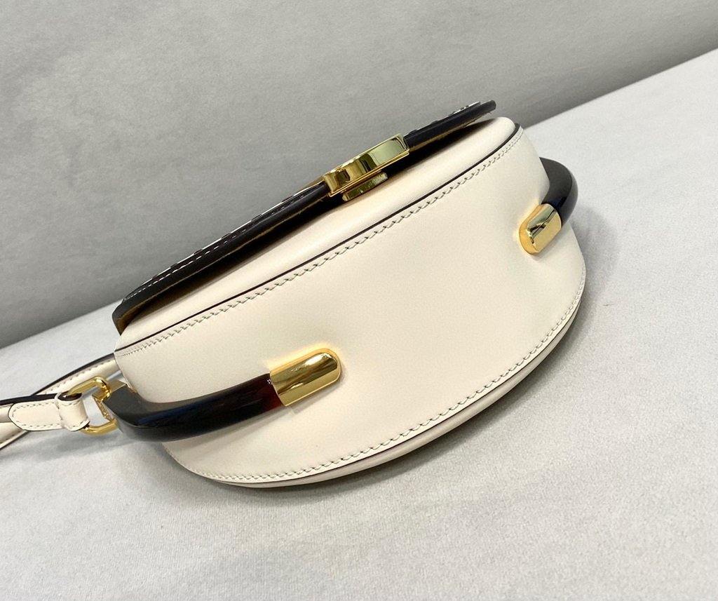 Fendi 8BT346 Moonlight Shoulder White Leather Bag - Voguebags