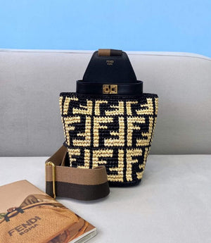 Fendi 8BZ047 Shoulder Fendi FF Raffia Guitar 8301 Bag - Default Title - View 1