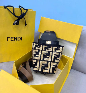 Fendi 8BZ047 Shoulder Fendi FF Raffia Guitar 8301 Bag - Default Title - View 2