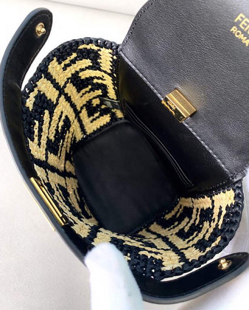 Fendi 8BZ047 Shoulder Fendi FF Raffia Guitar 8301 Bag - Default Title - View 9