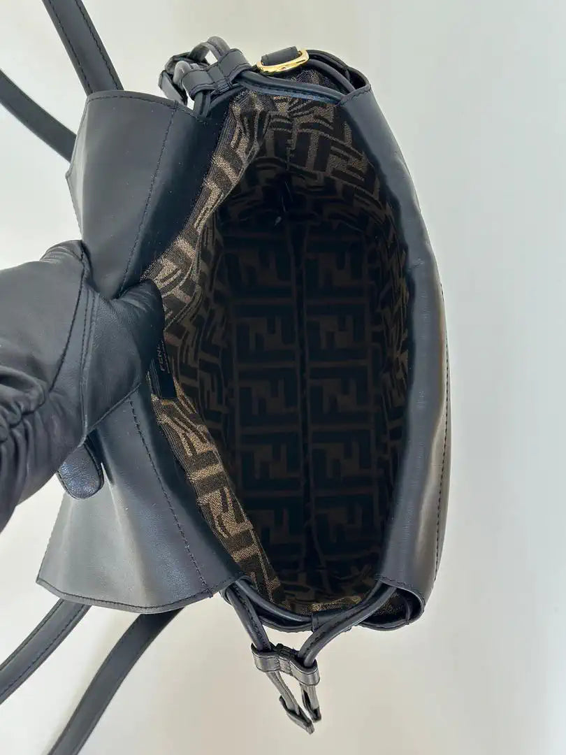 Fendi 8BZ057 Backpack Black leather backpack