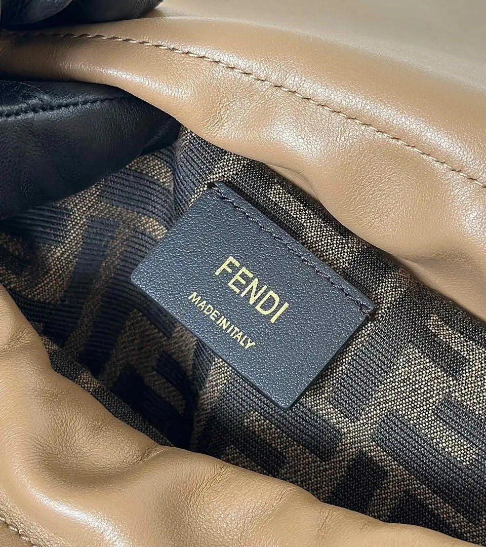 Fendi 8BZ057 Backpack Cappuccino brown leather backpack