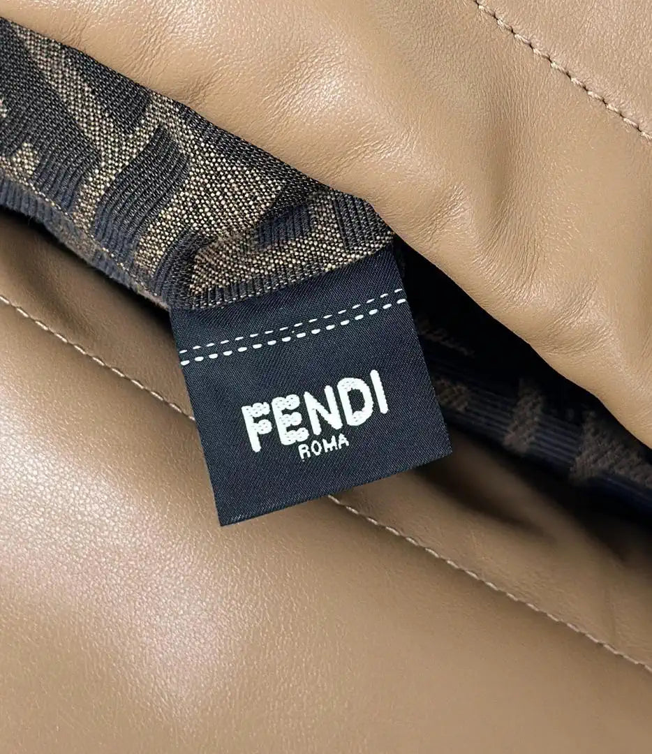 Fendi 8BZ057 Backpack Cappuccino brown leather backpack