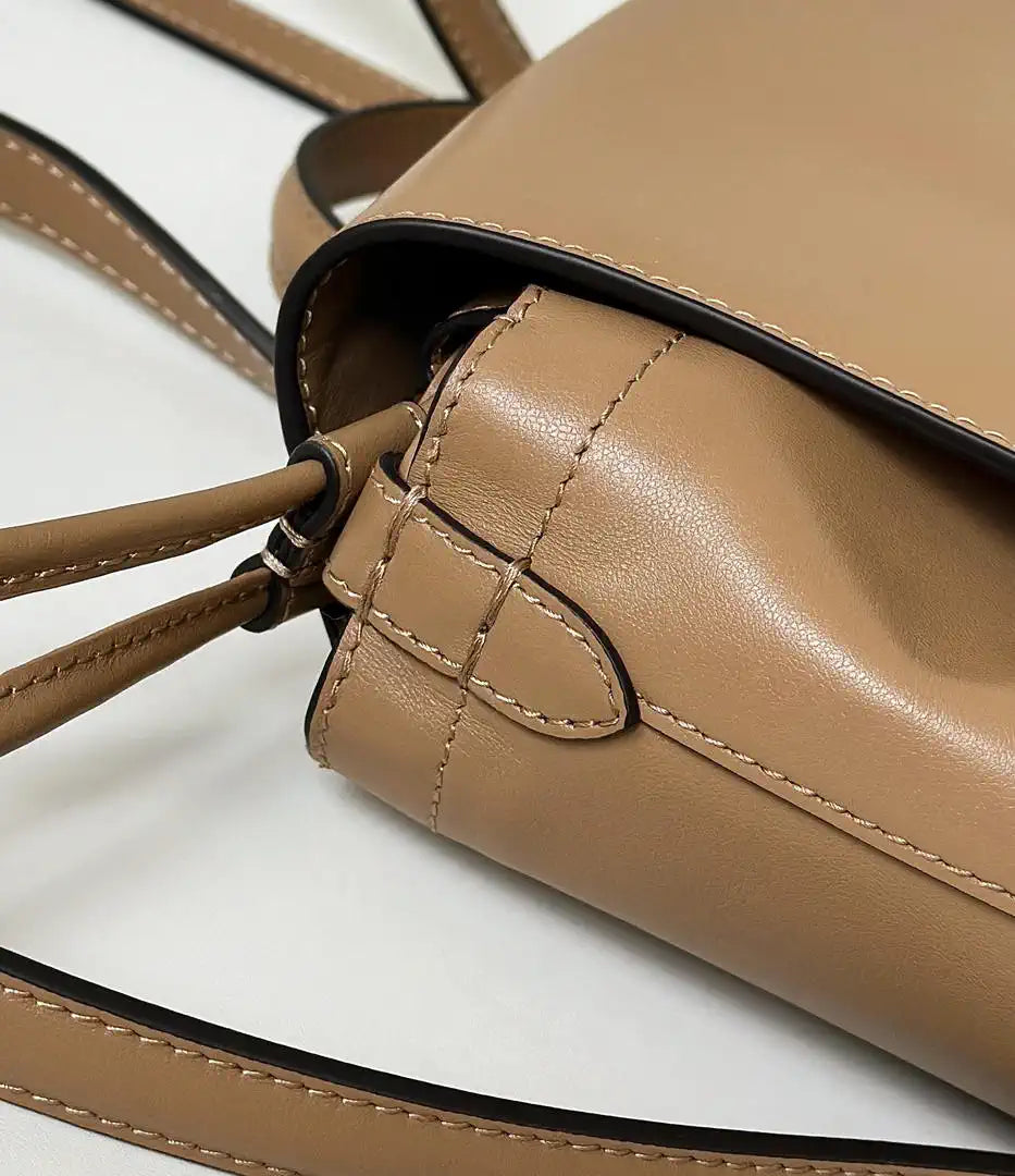 Fendi 8BZ057 Backpack Cappuccino brown leather backpack