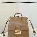 Fendi 8BZ057 Backpack Cappuccino brown leather backpack