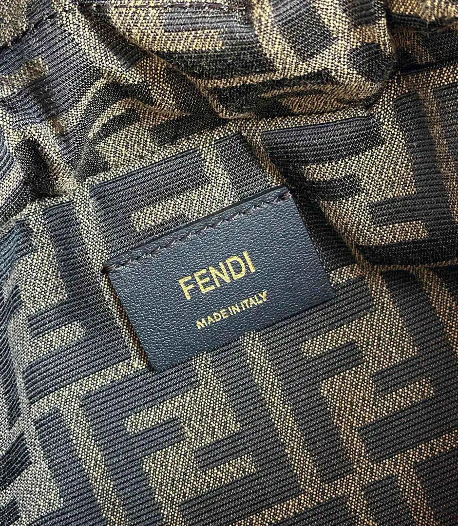 Fendi 8BZ057 Brown FF jacquard fabric backpack