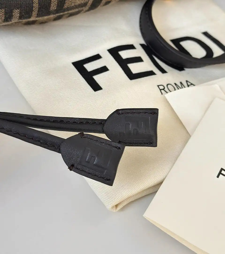 Fendi 8BZ057 Brown FF jacquard fabric backpack
