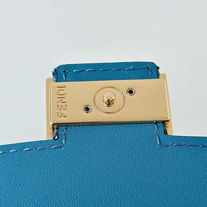 Fendi 8M0498 Wallet On Chain Baguette Blue denim-effect FF jacquard wallet - Default Title - View 6