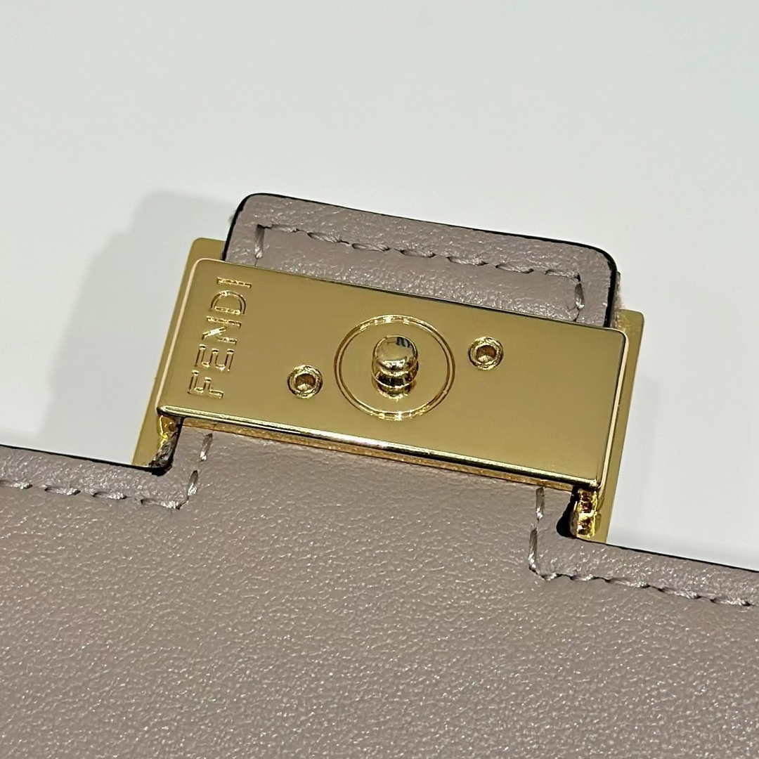 Fendi 8M0498 Wallet On Chain Baguette Gray denim-effect FF jacquard wallet - Default Title - View 8