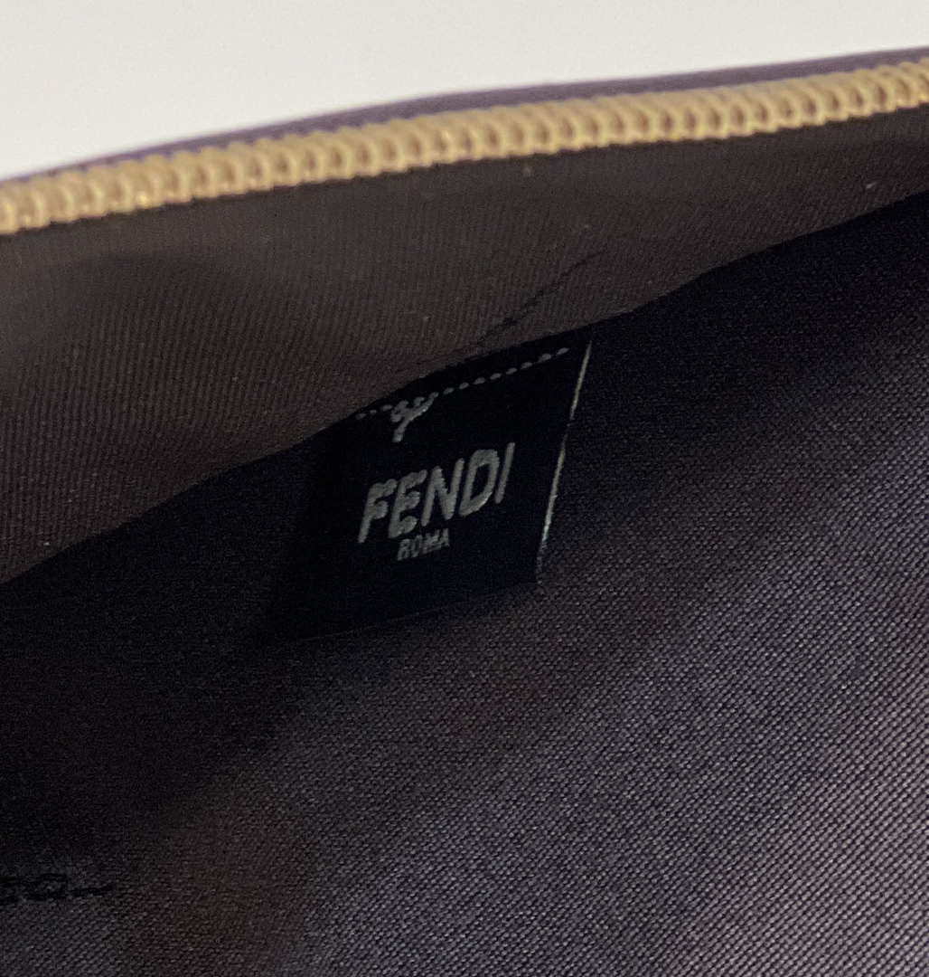 Fendi 8N0178AC9L Fendi logo flat pouch clutch 8370L Gray - Default Title - View 7