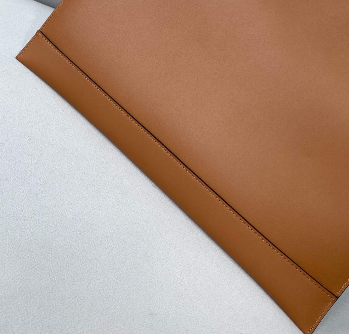 Fendi 8N0178AC9L Fendi logo flat pouch clutch 8370L Tan - Default Title - View 4