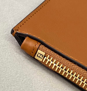 Fendi 8N0178AC9S Fendi logo flat pouch clutch 8370S Tan - Default Title - View 7
