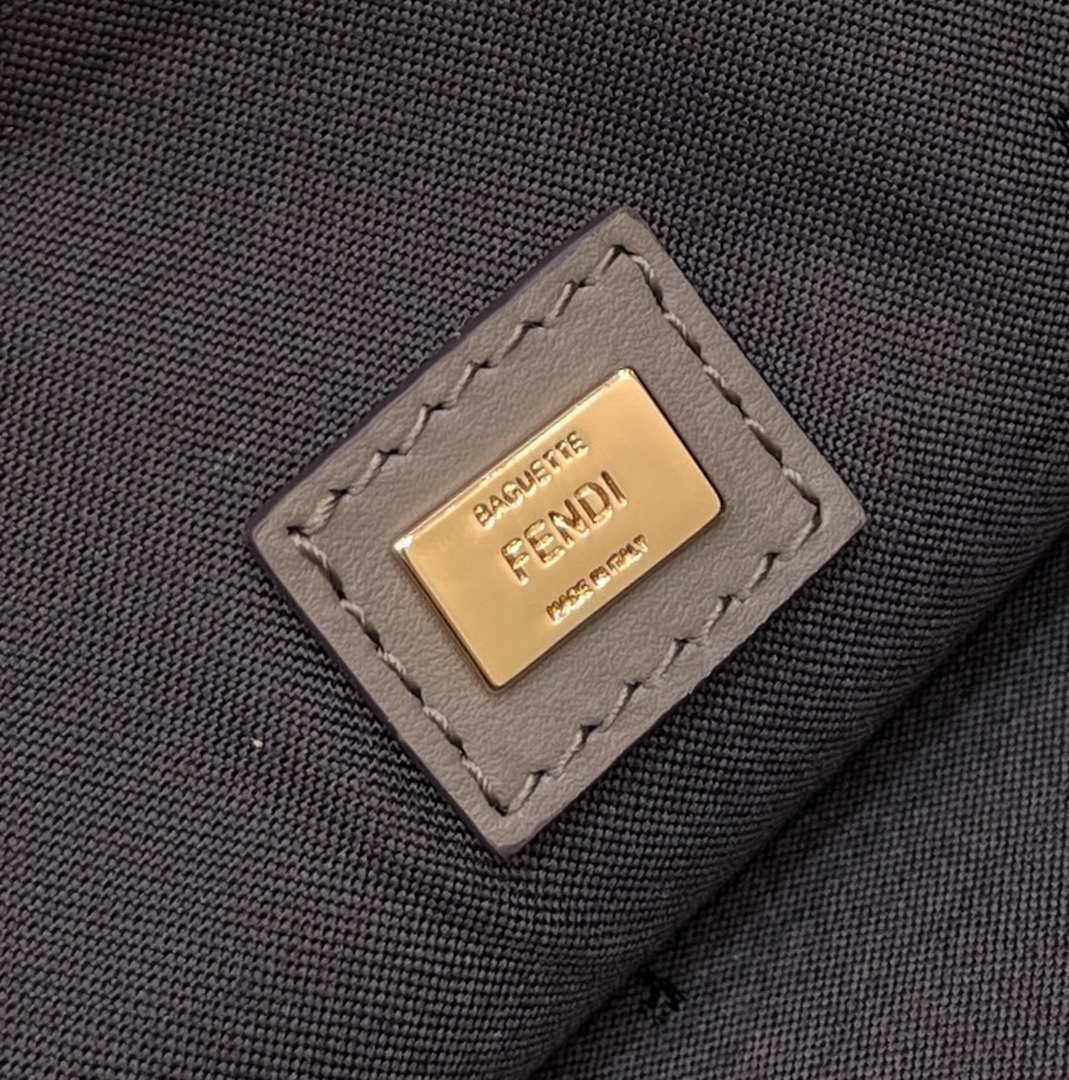 Fendi 8N0178AC9S Fendi logo flat pouch clutch 8370S Gray - Default Title - View 6