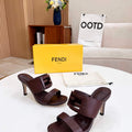 Fendi 8R8287 Baguette Slides Leather Brown - 35 - View 1
