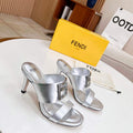 Fendi 8R8287 Baguette Slides Leather Silver - 35 - View 1