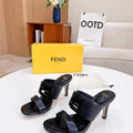 Fendi 8R8287 Baguette Slides Leather Black - 35 - View 1