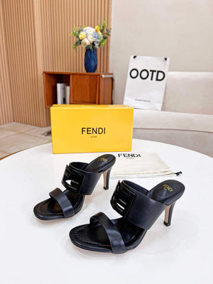 Fendi 8R8287 Baguette Slides Leather Black - 35 - View 1