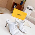Fendi 8R8287 Baguette Slides Leather White - 35 - View 1