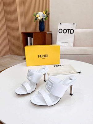 Fendi 8R8287 Baguette Slides Leather White - 35 - View 2