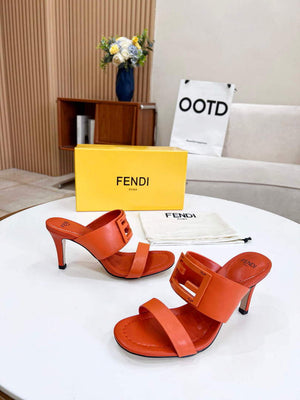 Fendi 8R8287 Baguette Slides Leather Orange - 35 - View 6