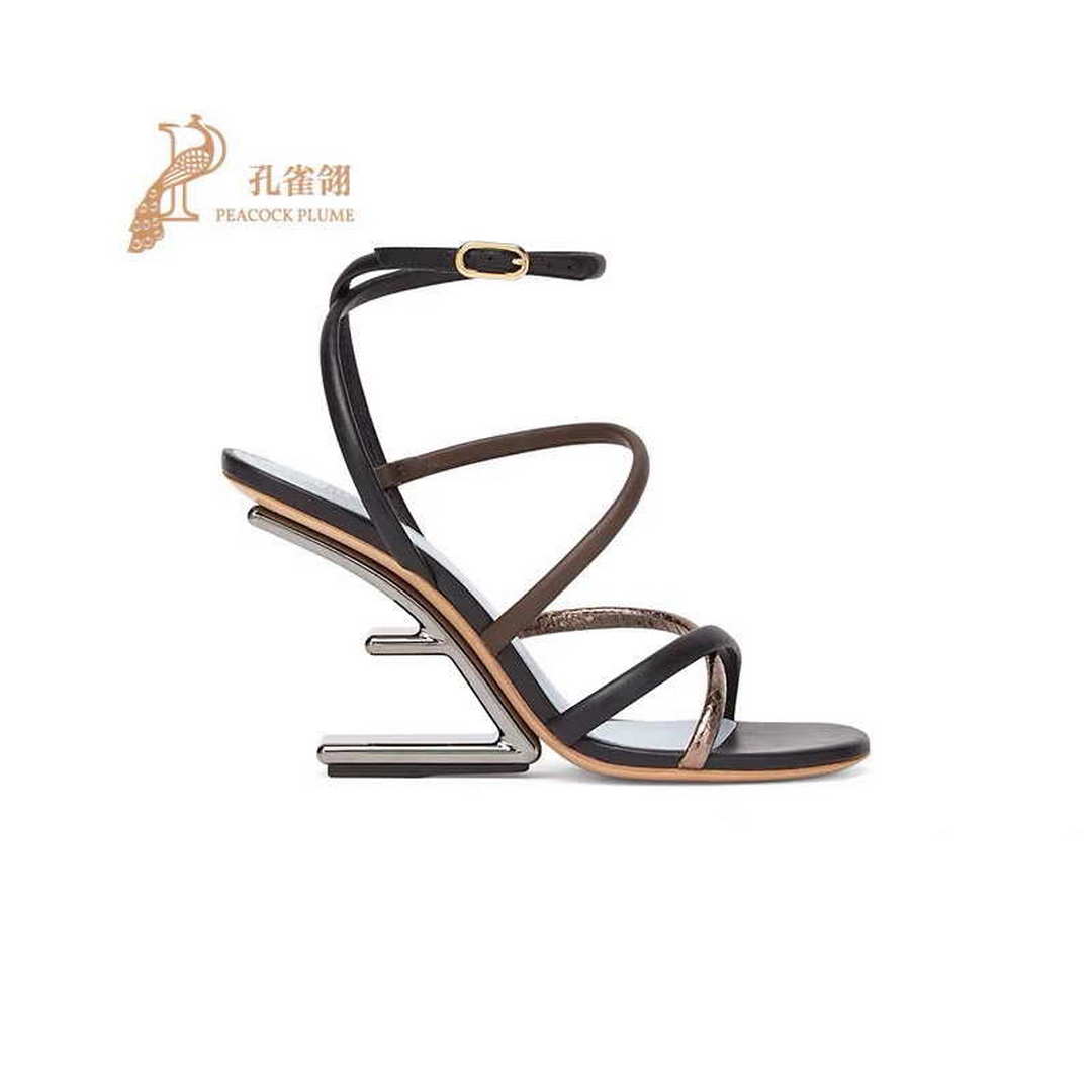 Fendi 8X8274 First Black nappa leather 95 mm high-heeled sandals
