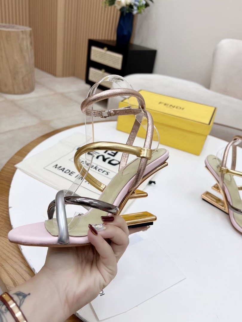 Fendi 8X8274 First Light Pink nappa leather 95 mm high-heeled sandals