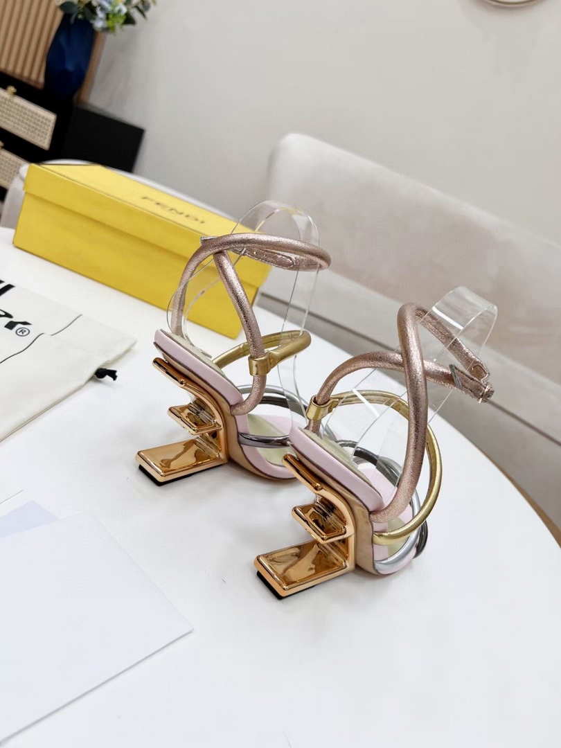 Fendi 8X8274 First Light Pink nappa leather 95 mm high-heeled sandals