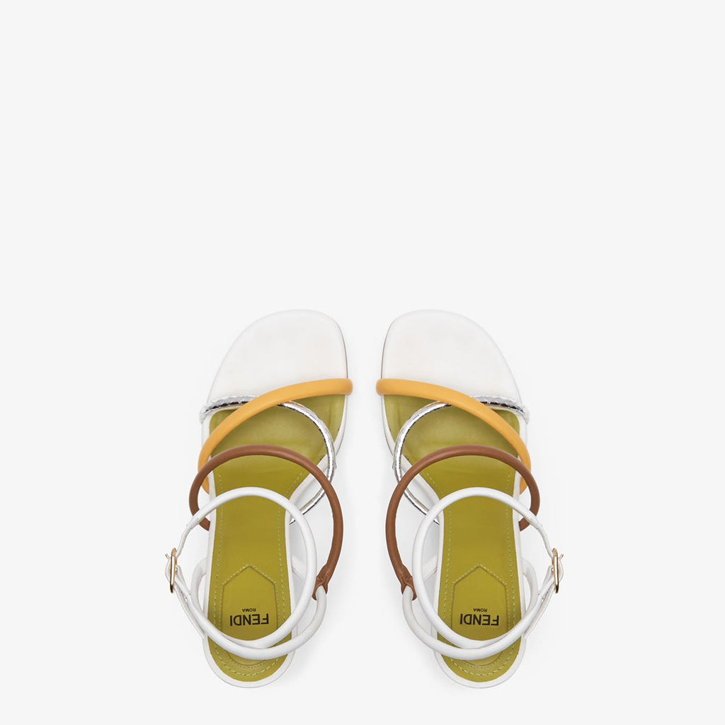 Fendi 8X8274 First White nappa leather 95 mm high-heeled sandals