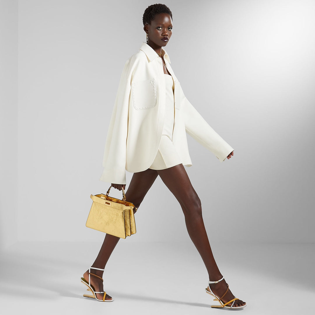 Fendi 8X8274 First White nappa leather 95 mm high-heeled sandals