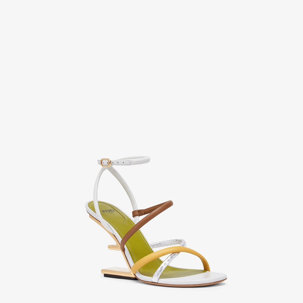 Fendi 8X8274 First White nappa leather 95 mm high-heeled sandals