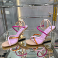 Fendi 8X8274 First Pink nappa leather 95 mm high-heeled sandals - 35 - View 1