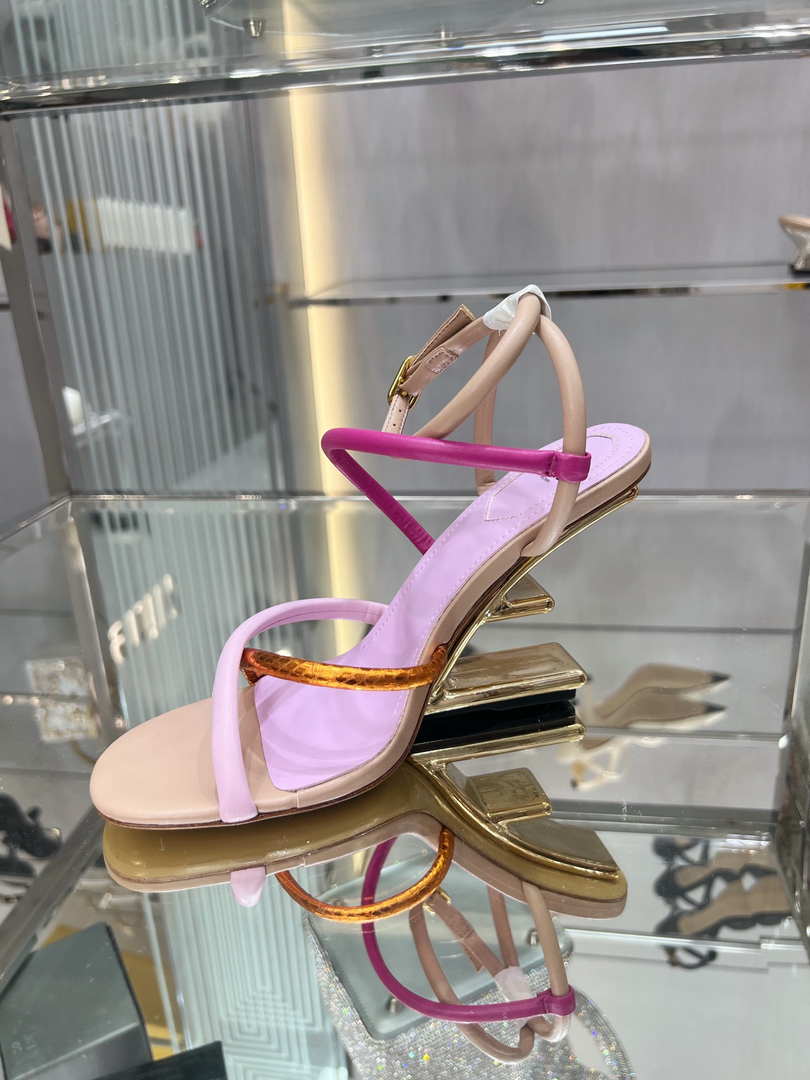 Fendi 8X8274 First Pink nappa leather 95 mm high-heeled sandals