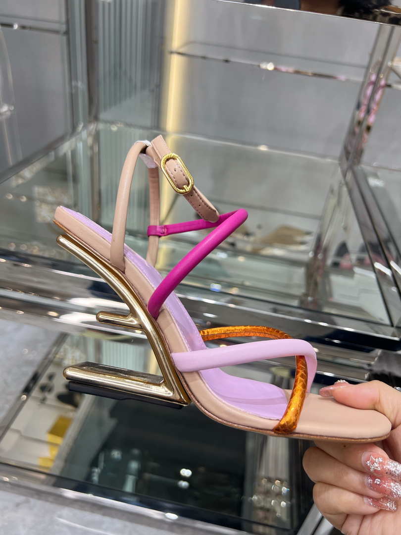 Fendi 8X8274 First Pink nappa leather 95 mm high-heeled sandals