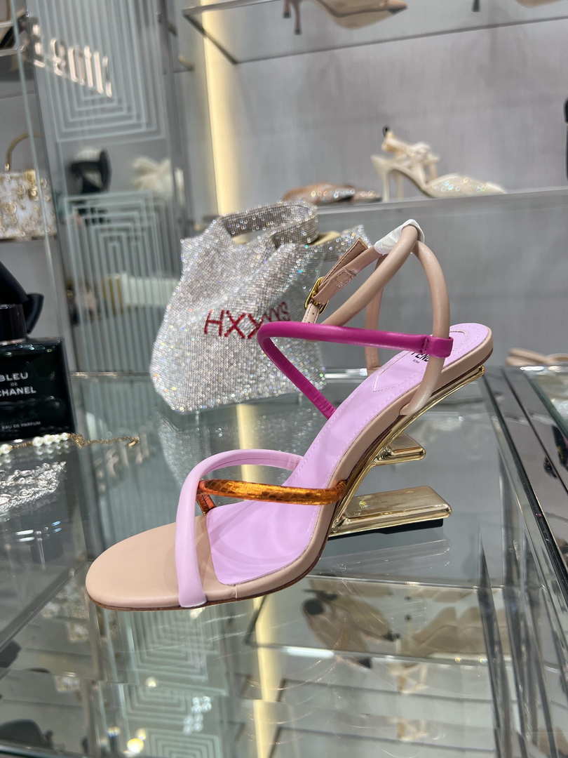 Fendi 8X8274 First Pink nappa leather 95 mm high-heeled sandals