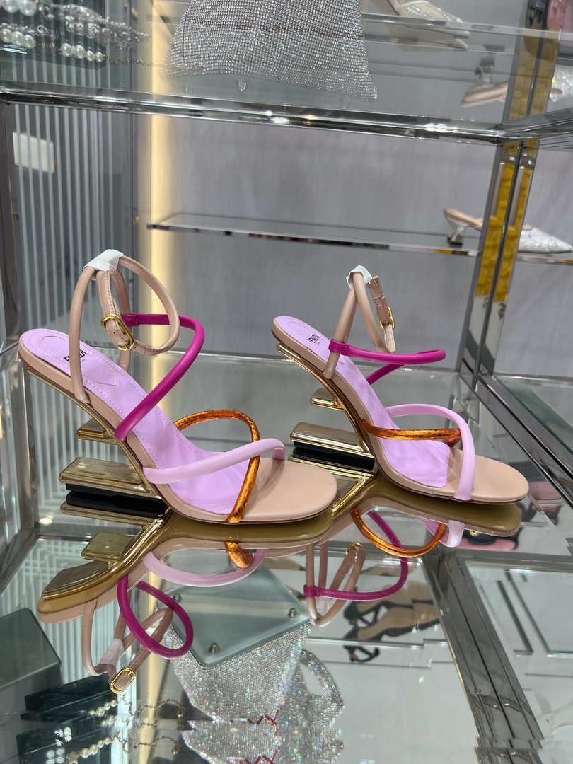 Fendi 8X8274 First Pink nappa leather 95 mm high-heeled sandals