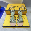 Fendi 8X8274 First Light Green nappa leather 95 mm high-heeled sandals - 35 - View 1
