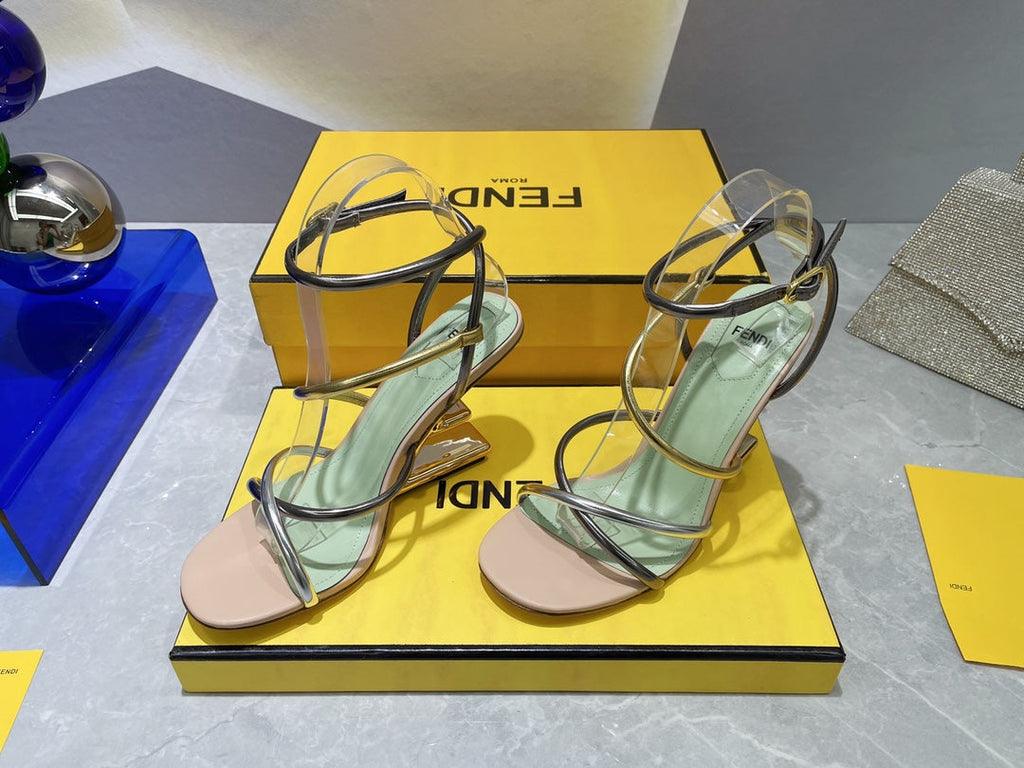 Fendi 8X8274 First Light Green nappa leather 95 mm high-heeled sandals