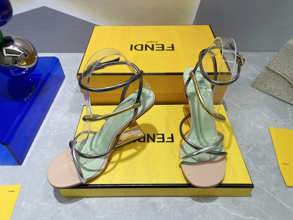 Fendi 8X8274 First Light Green nappa leather 95 mm high-heeled sandals