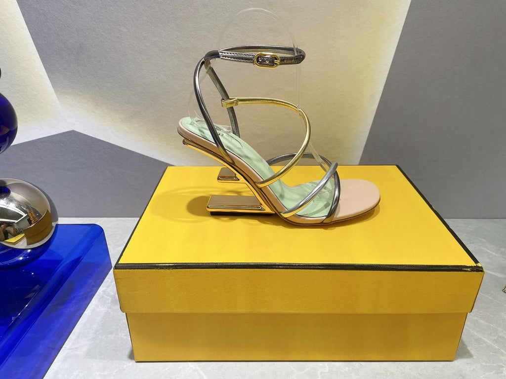 Fendi 8X8274 First Light Green nappa leather 95 mm high-heeled sandals