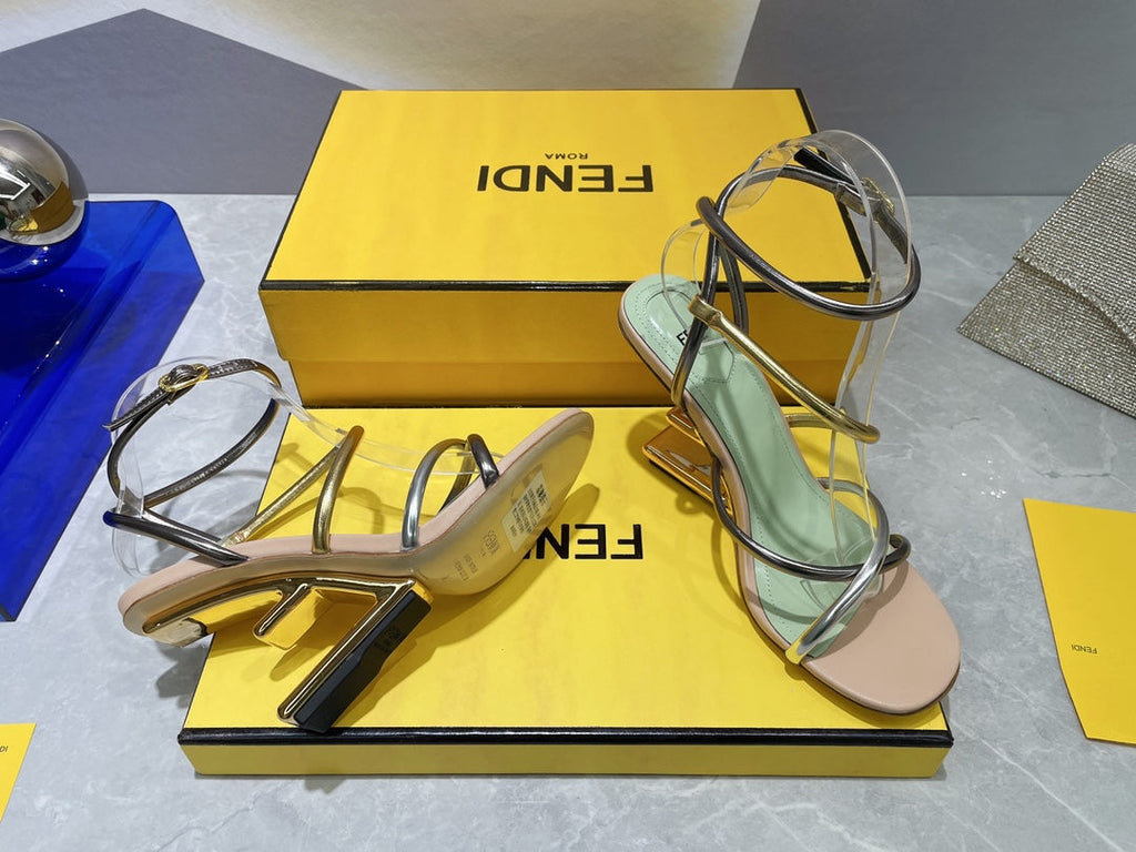 Fendi 8X8274 First Light Green nappa leather 95 mm high-heeled sandals