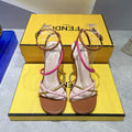 Fendi 8X8274 First Brown nappa leather 95 mm high-heeled sandals - 35 - View 1