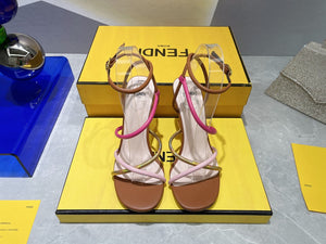 Fendi 8X8274 First Brown nappa leather 95 mm high-heeled sandals - 35 - View 1