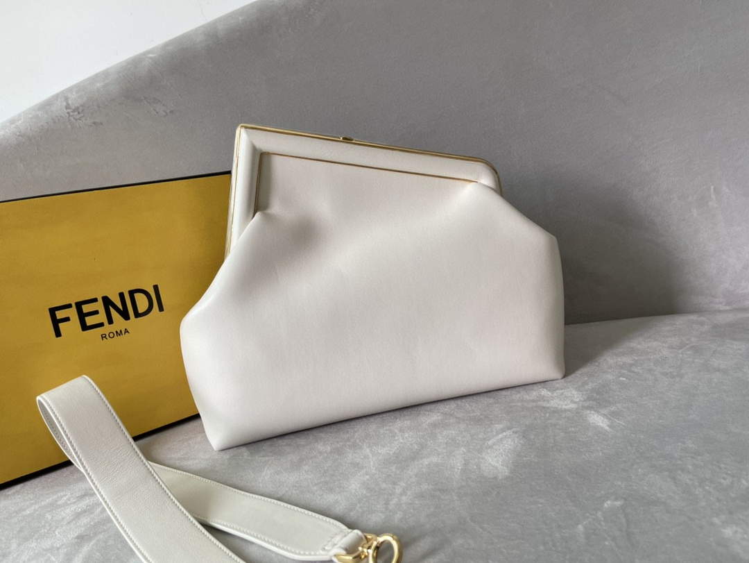 Fendi FIRST 8BP127 Medium Bag White Leather - Default Title - View 4
