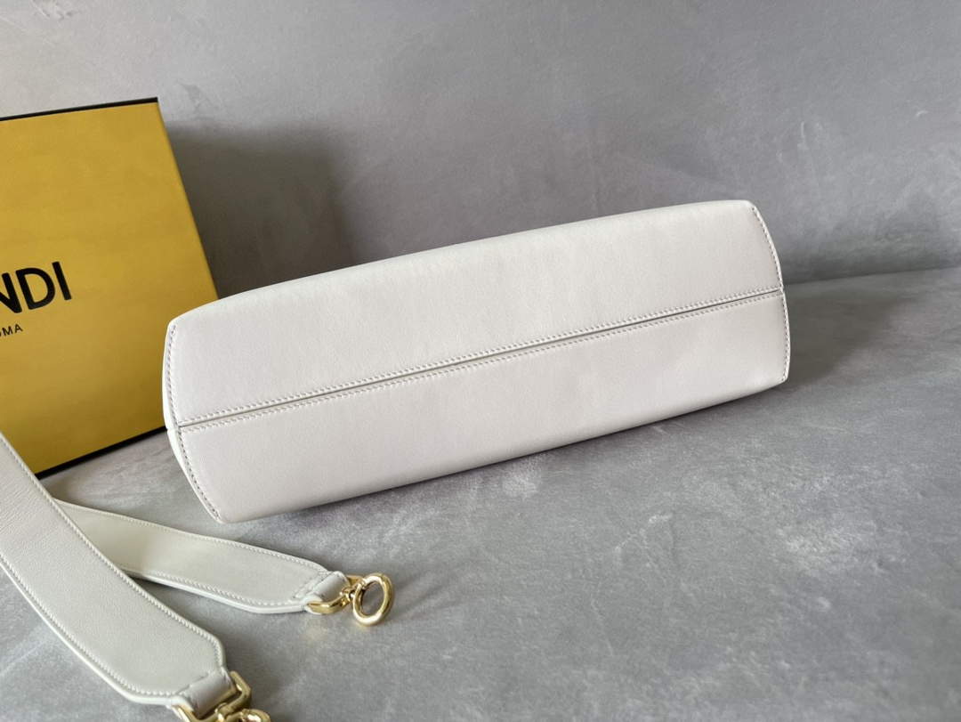 Fendi FIRST 8BP127 Medium Bag White Leather - Default Title - View 5